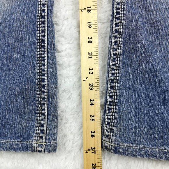 Silver Womens Jeans Eden Flare Blue Denim Light Wash Low Rise Embroidered 29 - Picture 10 of 15